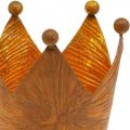 Photophore couronne rouille aspect doré décoration métal H10cm | Floristik24.fr