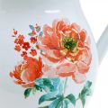 Floristik24 Pichet décoratif, vase fleuri look vintage, pichet émaillé motif rose H19cm