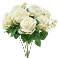 Floristik24 Roses artificielles Bouquet de fleurs artificielles Roses blanches Pick 42cm