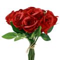 Floristik24 Roses artificielles en bouquet rouge 30cm 10pcs