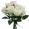 Floristik24 Roses artificielles en bouquet blanc 30cm 8 pcs