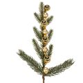 Floristik24 Branche de sapin artificielle avec mini boules de Noël dorées, 46 cm, 2 pièces