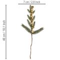 Branche de sapin artificielle avec mini boules de Noël dorées, 46 cm, 2 pièces | Floristik24.fr