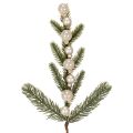 Floristik24 Branche de sapin artificielle avec mini boules de Noël blanches, 46 cm, 2 pièces