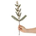 Branche de sapin artificielle avec mini boules de Noël blanches, 46 cm, 2 pièces | Floristik24.fr