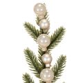 Branche de sapin artificielle avec mini boules de Noël blanches, 46 cm, 2 pièces | Floristik24.fr