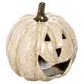 Floristik24 Citrouille décorative en céramique avec LED et visage souriant 13 cm