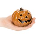 Citrouille décorative en céramique LED orange 10 cm pour Halloween | Floristik24.fr