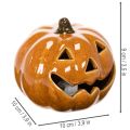 Citrouille décorative en céramique LED orange 10 cm pour Halloween | Floristik24.fr
