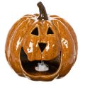 Citrouille décorative en céramique 15 cm avec éclairage LED pour Halloween | Floristik24.fr