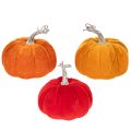 Floristik24 Ensemble de citrouilles en tissu pour décoration d'automne, 13 cm, orange, jaune et rouge, 3 pièces