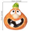 Figurine de citrouille décorative, 6 cm, lot de 2, idéale pour une décoration d'automne amusante. | Floristik24.fr