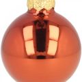Floristik24 Mini boules de Noël en verre rouge rouille mat/brillant Ø2cm 44pcs