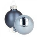 Boules de Noël en verre bleu boule en verre mat/brillant Ø4cm 60 pièces
