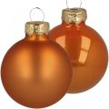 Boules de Noël verre boules orange mat/brillant Ø4cm 60p
