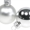 Boules de Noël en verre boule argentée mat/brillant Ø4cm 60p
