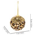 Boules de Noël motif léopard avec paillettes dorées 7 cm par 3 | Floristik24.fr