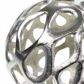 Floristik24 Sphère décorative en métal percé argent Ø20cm