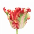 Fleur artificielle, tulipe perroquet rouge jaune, fleur de printemps 69cm