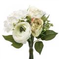 Floristik24 Bouquet de fleurs artificielles déco roses renoncules hortensia H23cm