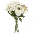 Floristik24 Bouquet de fleurs artificielles déco roses renoncules hortensia H23cm