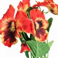 Floristik24 Fleurs artificielles, fleurs en soie, pensée orange 29cm