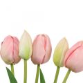 Floristik24 Fleurs artificielles tulipe rose, fleur printanière 48cm lot de 5