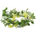 Floristik24 Couronne de fleurs artificielles blanc jaune crème Ø40cm