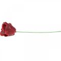 Roses artificielles Bordeaux roses en cire roses décoratives en cire Ø6cm 18 pcs | Floristik24.fr