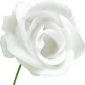 Roses artificielles roses en cire crème roses décoratives en cire Ø6cm 18 pcs | Floristik24.fr