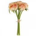 Floristik24 Roses artificielles rose roses artificielles 28cm bouquet 7 pièces