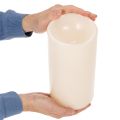 Grande bougie LED à pile avec minuterie 25 cm lumière blanc chaud en plastique | Floristik24.fr