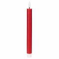 Floristik24 Lot de 2 bougies flambeau LED en cire rouge, 24 cm, lumière blanc chaud