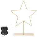 Étoile décorative en métal avec 50 LED, 33 cm, dorée, pour usage intérieur | Floristik24.fr