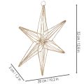 Étoile LED décorative en fil métallique doré à suspendre 32 cm | Floristik24.fr
