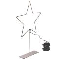 Floristik24 Étoile LED sur pied avec boîtier à piles pour décoration intérieure, H 46 cm, noir