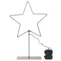 Étoile LED sur pied avec boîtier à piles pour décoration intérieure, H 46 cm, noir | Floristik24.fr