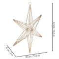 Étoile LED décorative en fil doré avec 40 LED, lumière chaude, 42 cm, usage intérieur | Floristik24.fr
