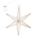 Étoile LED décorative en fil doré avec 40 LED, lumière chaude, 42 cm, usage intérieur | Floristik24.fr