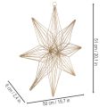 Étoile décorative LED en fil métallique à suspendre, 51 cm, dorée, usage intérieur | Floristik24.fr