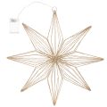 Étoile décorative LED en fil métallique à suspendre, 51 cm, dorée, usage intérieur | Floristik24.fr
