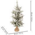 Ksapin artificiel enneigé avec 40 LED, base en jute, 85 cm, pour intérieur | Floristik24.fr