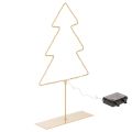 Floristik24 Silhouette de sapin de Noël en métal doré avec 60 LED, 37 cm