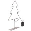 Floristik24 Sapin de Noël LED en métal noir, 47 cm, intérieur, fonctionnant sur piles