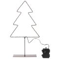 Sapin de Noël LED en métal noir, 47 cm, intérieur, fonctionnant sur piles | Floristik24.fr
