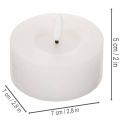 Bougie chauffe-plat LED XL blanche en cire véritable avec minuterie, blanc chaud, 6 cm, lot de 2 | Floristik24.fr