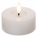Bougie chauffe-plat LED XL blanche en cire véritable avec minuterie, blanc chaud, 6 cm, lot de 2 | Floristik24.fr