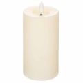 Floristik24 Bougie pilier LED en cire véritable blanche avec fonction minuterie, blanc chaud, 15 cm