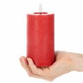 Bougie pilier LED rouge avec minuterie et lumière blanc chaud, en cire véritable, 15 cm | Floristik24.fr