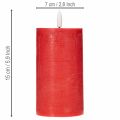 Bougie pilier LED rouge avec minuterie et lumière blanc chaud, en cire véritable, 15 cm | Floristik24.fr